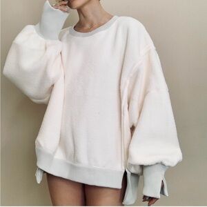We The Free beige and cream fleece-lined sweater